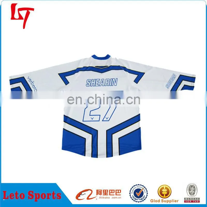 dry heat transfer ice hockey jersey custom team white polyester hockey shirts/apperal