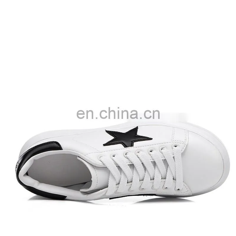 Wholesale women high heel sneakers lady lace up casual shoes