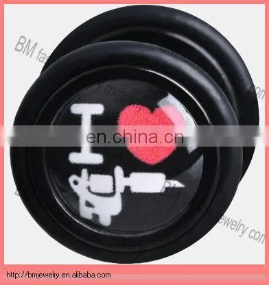 fashion logo stainless steel fake plug earring body jewelry