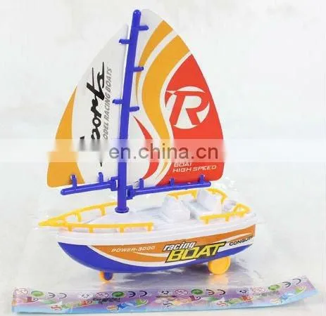 Plastic sailboat pull string boat