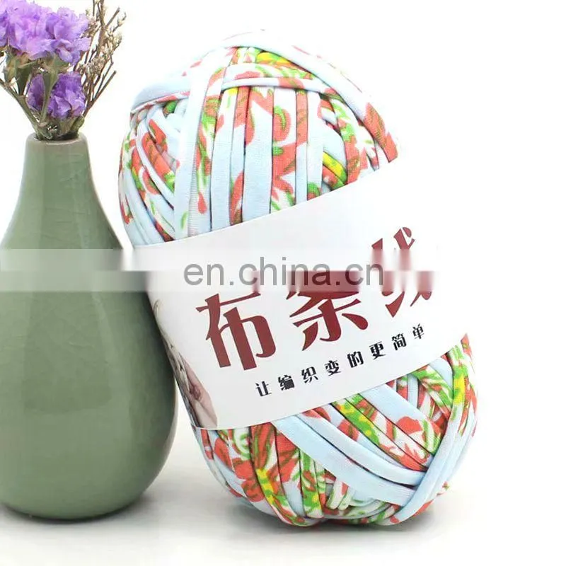 Wuge fancy Crochet Yarn 100% polyester t shirt yarn for handbag knitting