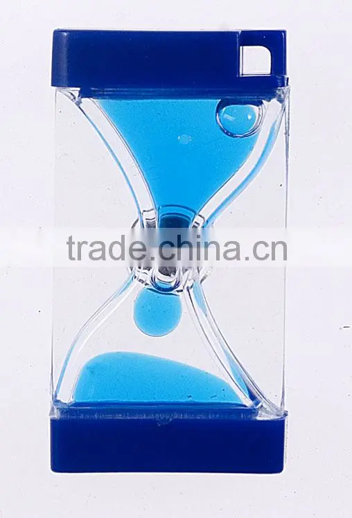 Uniqe Custom LED Light Cubic Shaped Acrylic Liquid Gel Timer, Table Clock, Sand Timer