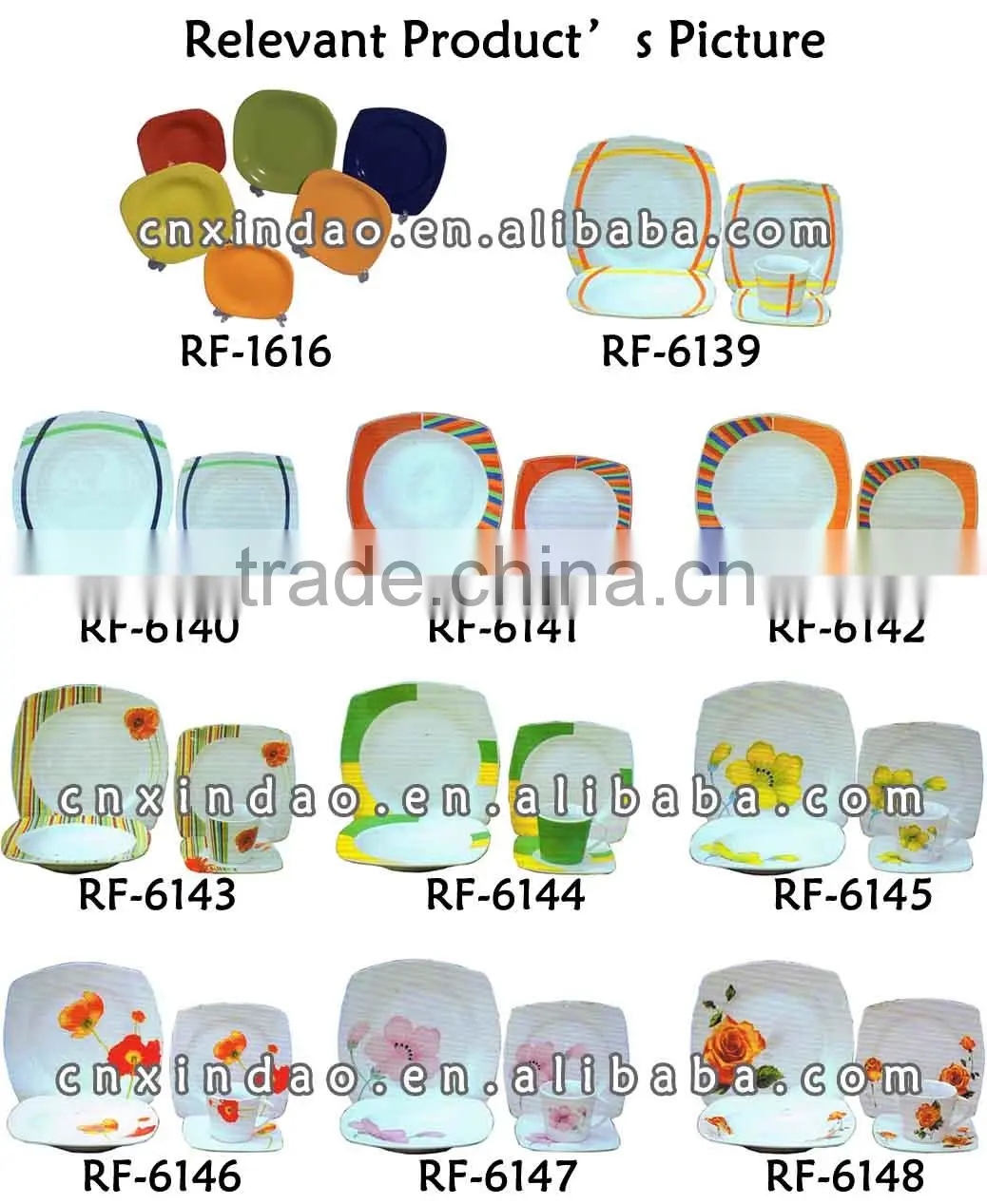 Disposable Custom Made Porcelain Promotion Mariene Dinnerware for Tableware