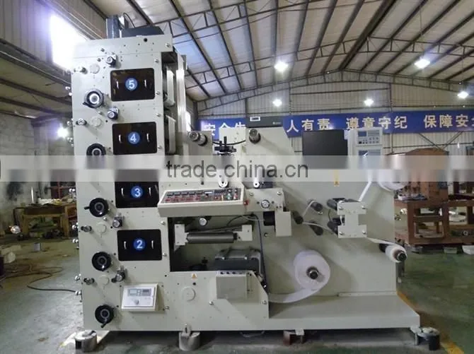 Adhesive transparent PVC PE BOPP PET IR UV flexo sticker label printing machine ( With die cutting and slitting)