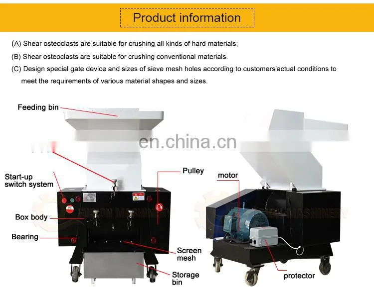 pet recycling plastic bottle crusher plastic film crusher pp pe product crushing machine plastic shredder machine shredder