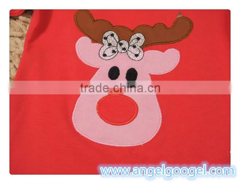 2015 new arrival infant christmas pijamas ,kids 100% cotton pyjamas ,animal kids red deer pajamas MY-IA0021