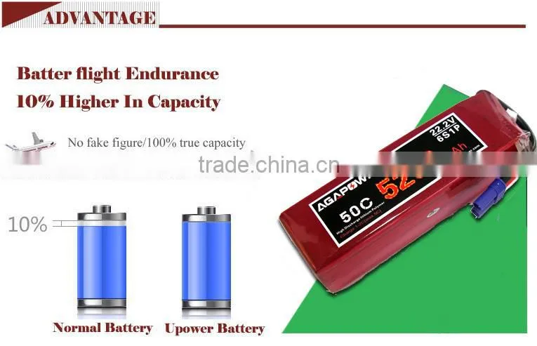 AGA POWER High rate and High power Long Cycle life 50 C 22.2V 5200mah li-polymer RC helicopter battery