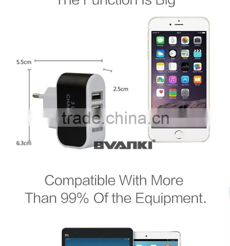 Sales Promotion !!! china supplier multi port usb chargers Travel Wall Charger US EU UK AU Plug 5V 3.1A 3 Port USB Charger