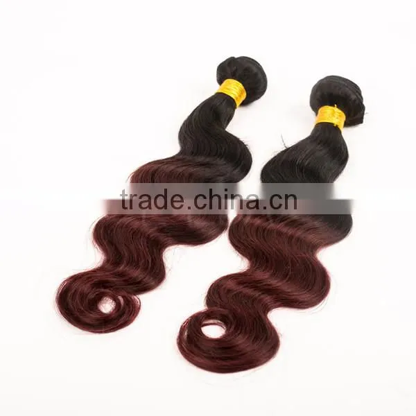 body wave 1b 99J color from China cheap weft ombre human hair extension on sale