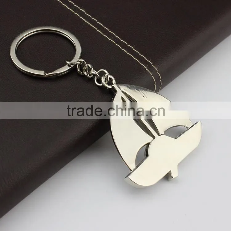 Can Custom LOGO Factory Wholesale Sailing Boat Key Chain Metal Keychain