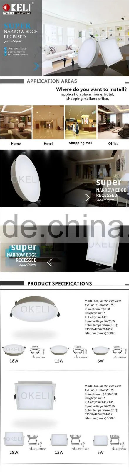 Top quality 18w round led panel light,panel light led wholesale with factory price