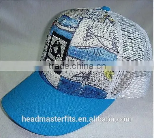 Custom print cheap baseball hats from china colorful mesh hat trucker hats