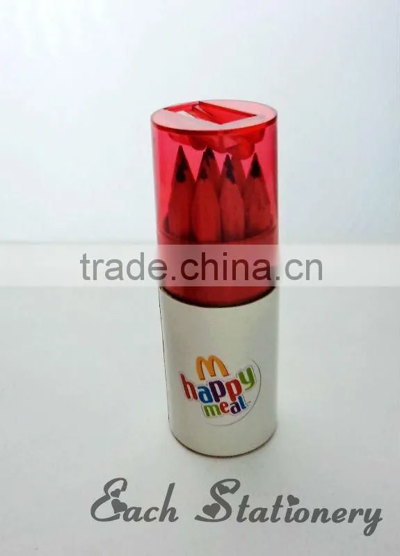 3.5" HB Tin Color Pencil Case With Sharpener Case