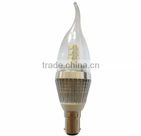 Good quality white/warm white AC85V-265V e12 b22 tail light led candle bulb