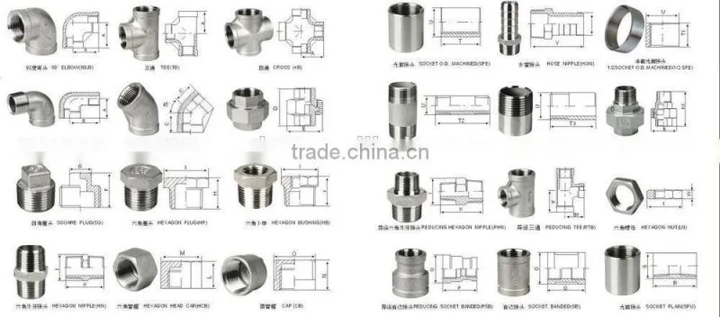 Stainless Steel Threaded Pipe Fittings Square Plug