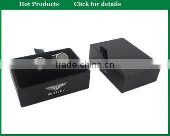 Plain pu cufflink box for 2 pairs cufflink