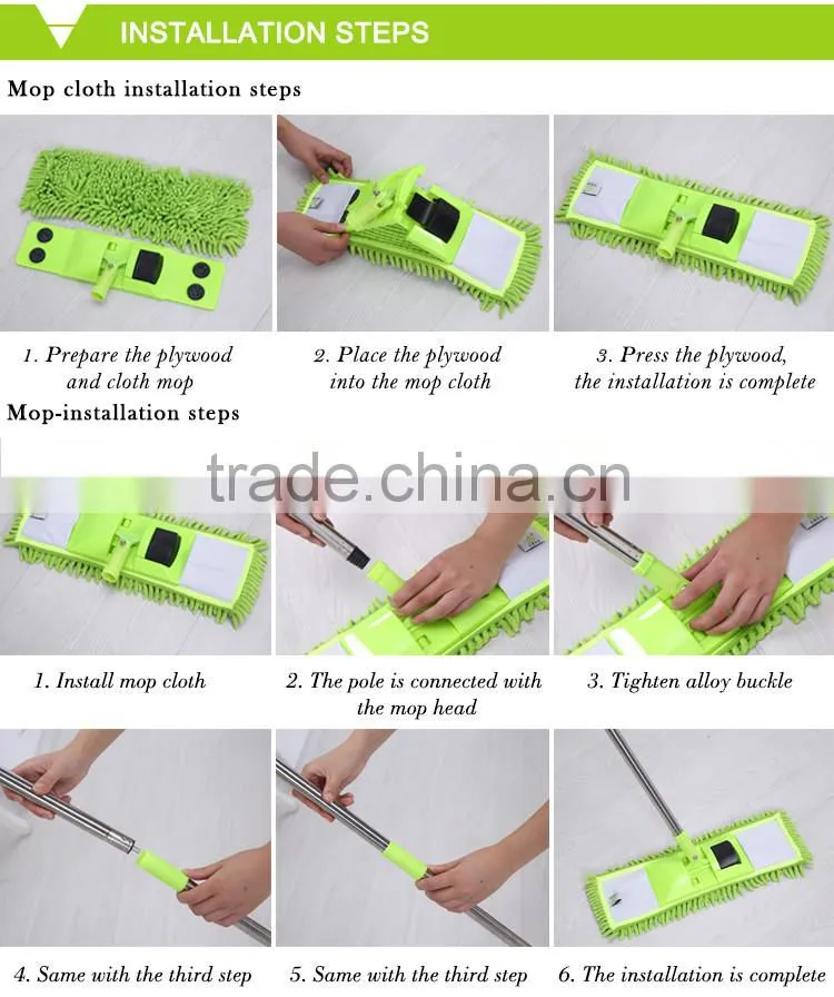 New item hand press flat cleaning mop & round spin mop