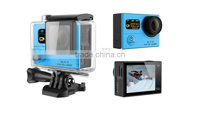 2.0" LCD+0.95" OLED dual screen WiFi 1080p full HD sport camera