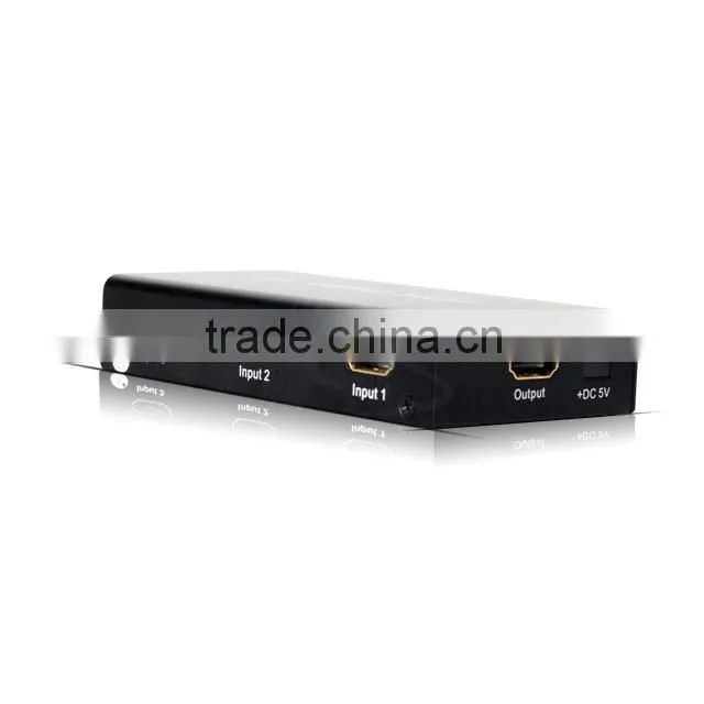 HDMI Switcher 3x1 Metal house, gift box , IR&Power