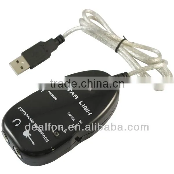 USB to Guitar Interface Cable Link Audio for PC/MAC Recording Adapter