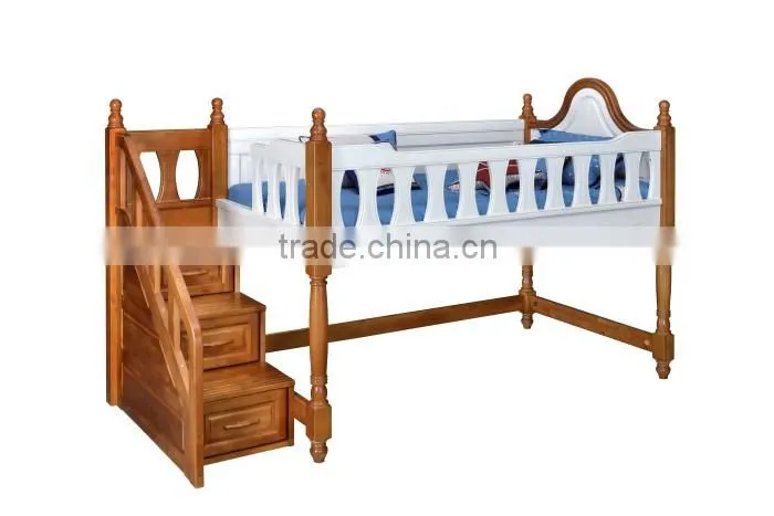 2016 home school dormitory furniture students wooden bunk bed with staircase#SP-BC102
