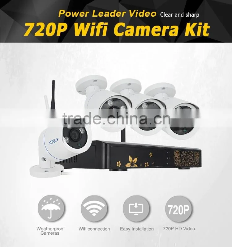 4channel 720P 1MP night vision IR led infrared security camera system wireless camera nvr kit