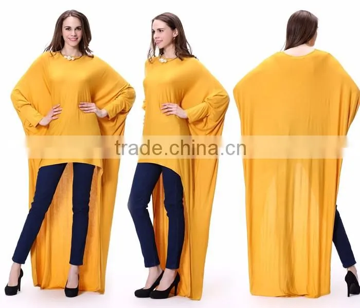 2016 Summer Women Batwing Sleeve Yellow Color Top For Woman