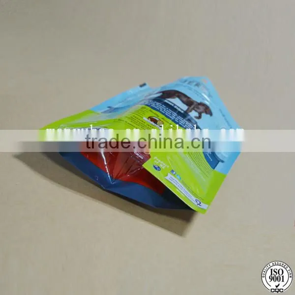 pet dog food bag with resealable zipper