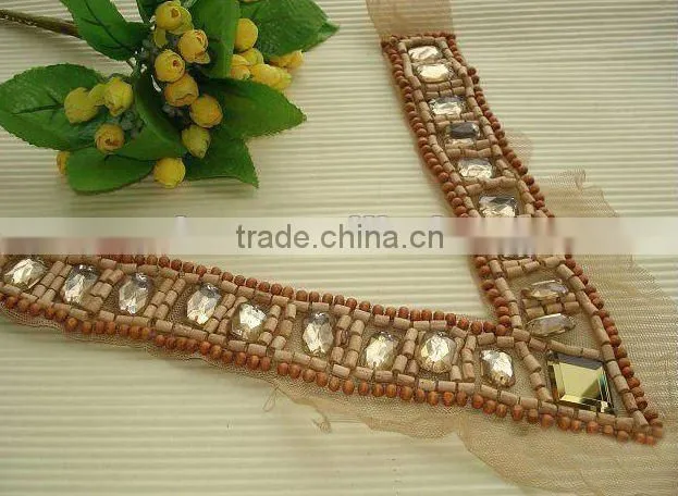 Blouse collar design neck design, beads neckline