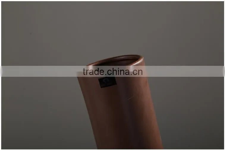 Chocolate color desk tall cylinder vases from jingdezhen factory