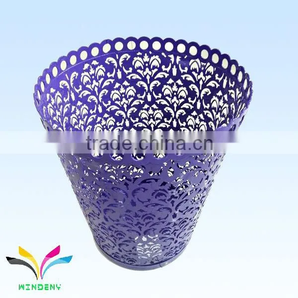 Wire material floor stand purple medical paper waste bin