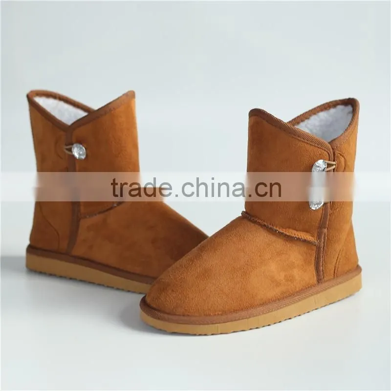 Sex ladies slipper microsuede boots with button