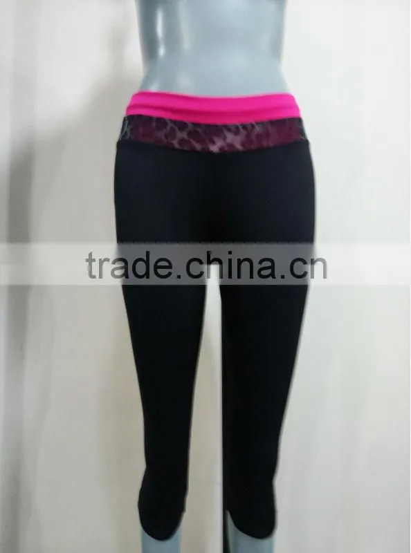 2014-2015 fashion stretch yard dye 3/4 pants capri fitness wear
