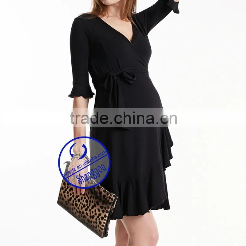 Best Selling Fabulous Design High Quality Black Maternity Dress for Maternity Women