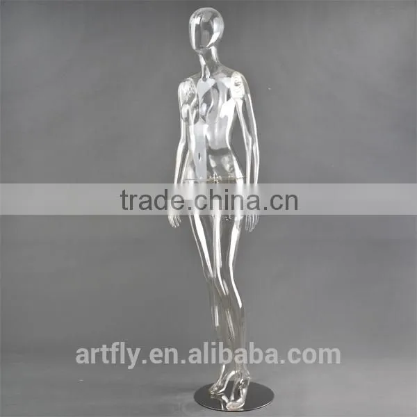 female clear plastic manneuqin, transparent lingerie mannequin