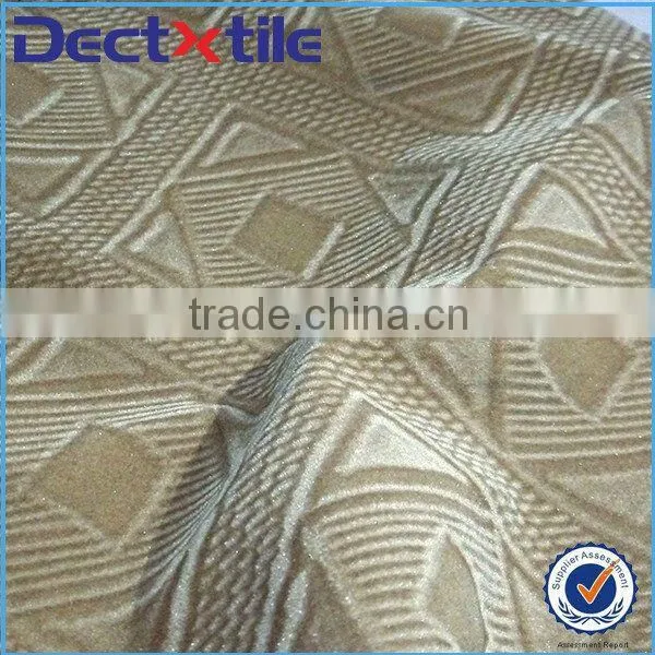 New design jacquard fabric polyester resign flocked fabric with high quality