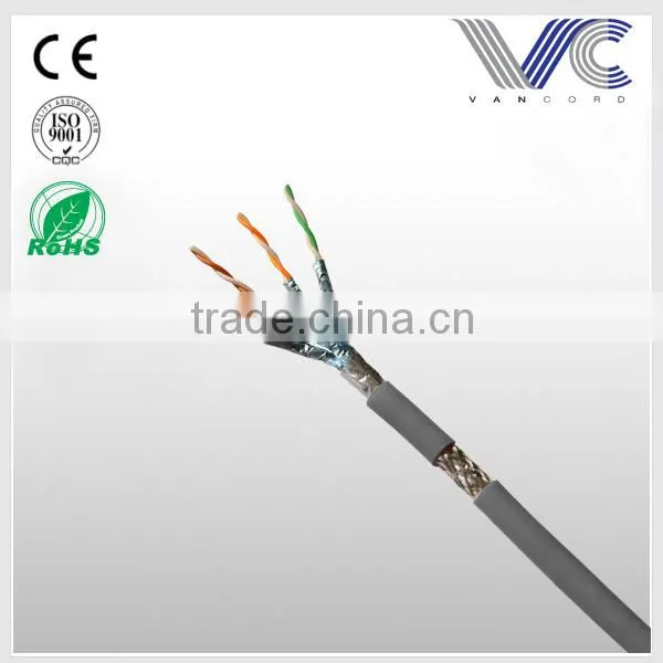 Frankever foil shielded Twisted pairs AL-MG braid PVC jacket SFTP CAT7 lan cable