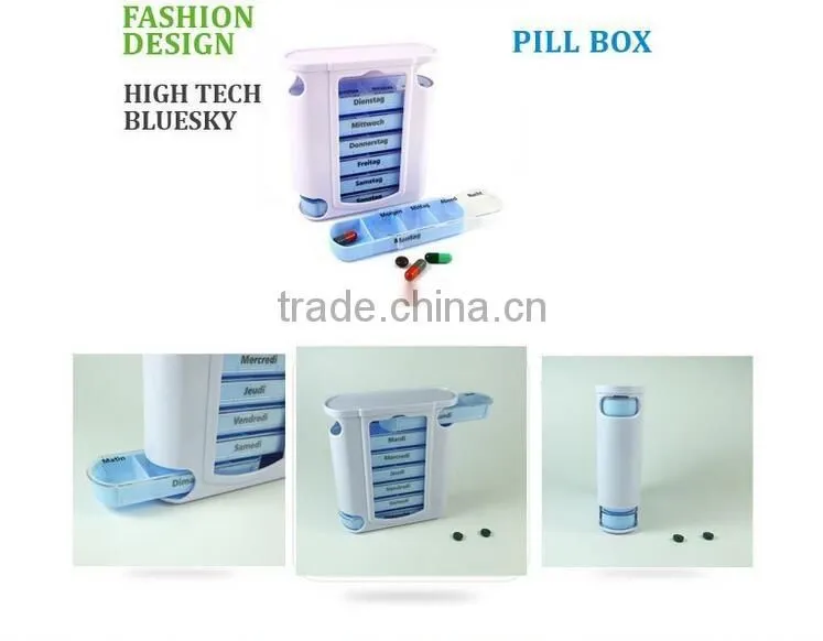 2016 New design draw-out type plastic pill box/7 days pill storage cases