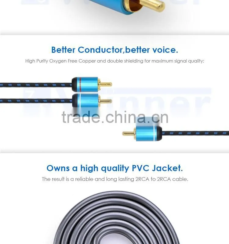 2RCA Stereo Audio Cable - Dual RCA Plug M/M 2 Channel cable
