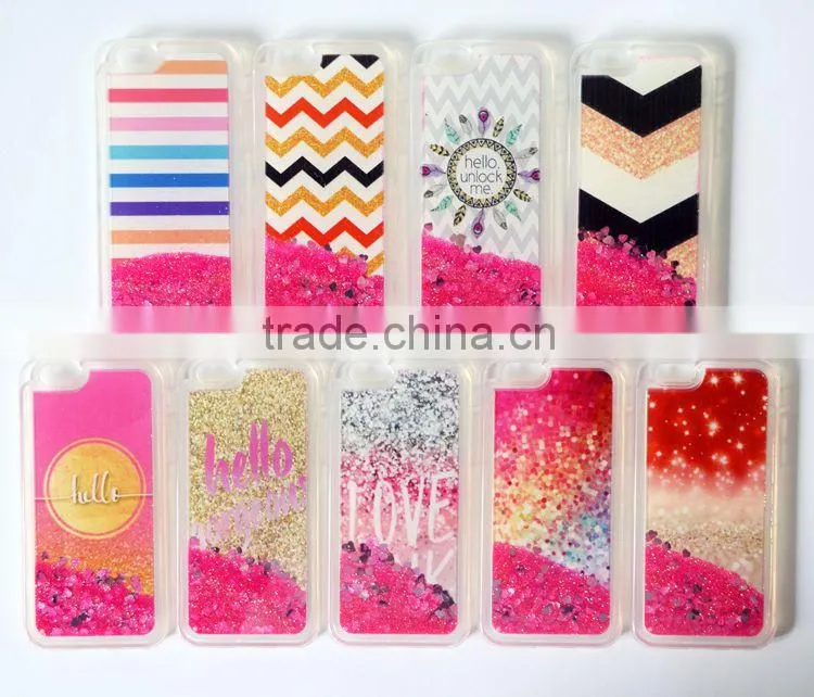 Mobile Phone Jelly TPU Case For Iphone 6 4.7",For Iphone 6 Case TPU Quicksand Liquid Glitter Case