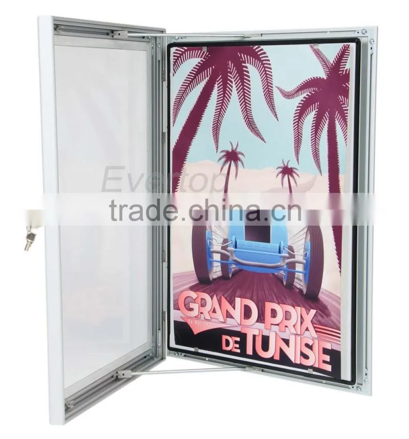 Waterproof aluminium poster Lockable sign frame