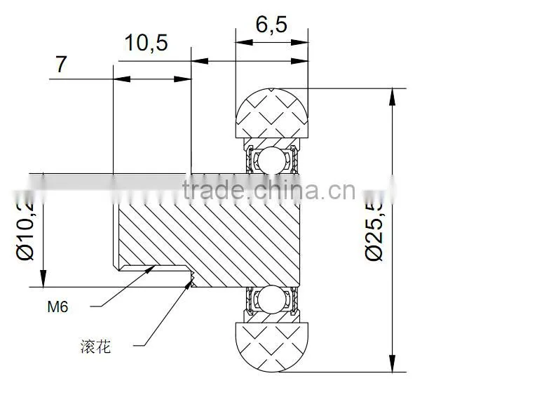 China Supplier High Quality 688rs nylon wheel with nylon axle