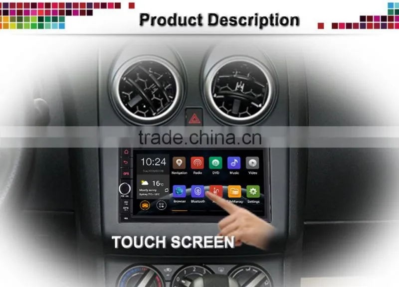 High quality 2din 7inch touch screen android stereo wifi