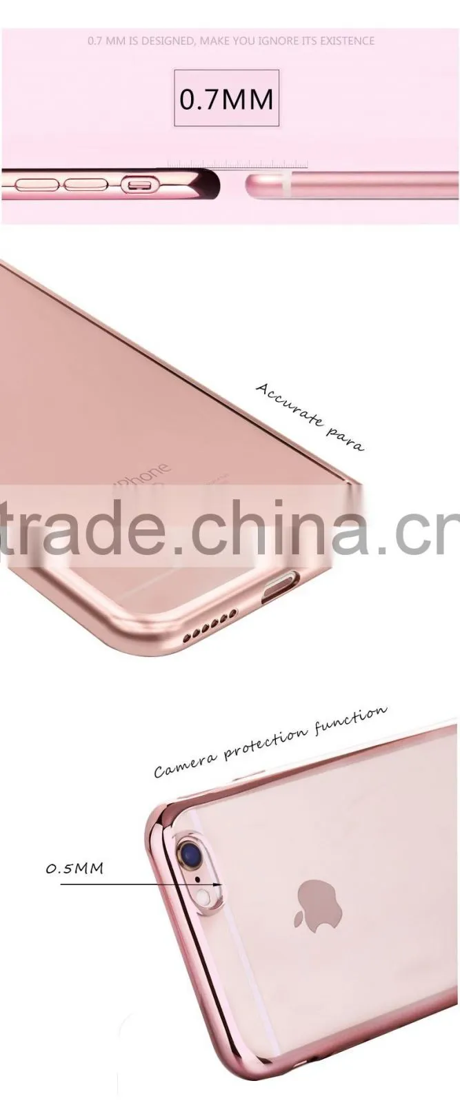 High quality accessories for iPhone 6 6s soft electroplating tpu cell phone cases