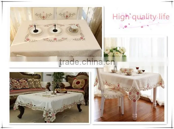 2015 New Design 100% Polyester Palace Retro Style Embroidered Table Cloth