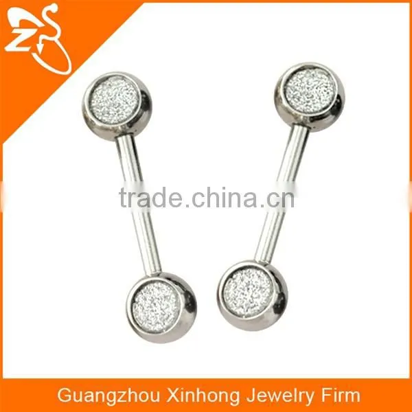 2016 new arrival two balls unique tongue fake magnetic piercings with sandpaper