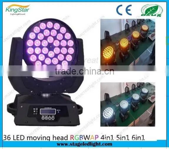 36x10w rgbw 4 in1 led moving light 36x10w zoom led moving head light