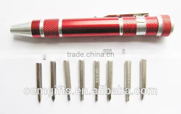 Hot 6-in-1 pen shaped pocket screwdriver/multi-function screwdriver