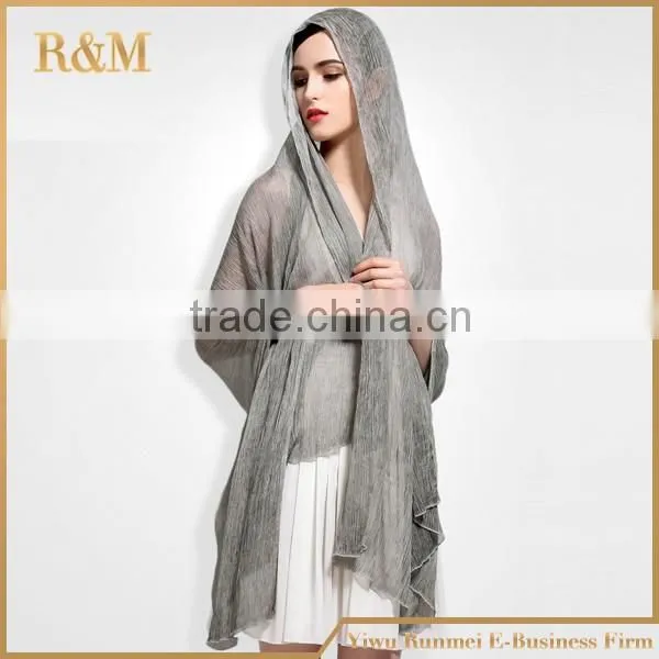 Wholesale female solid color spring linen and cotton shawl