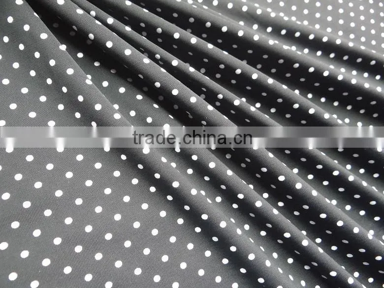black fabric with white dot swimwear fabric stock